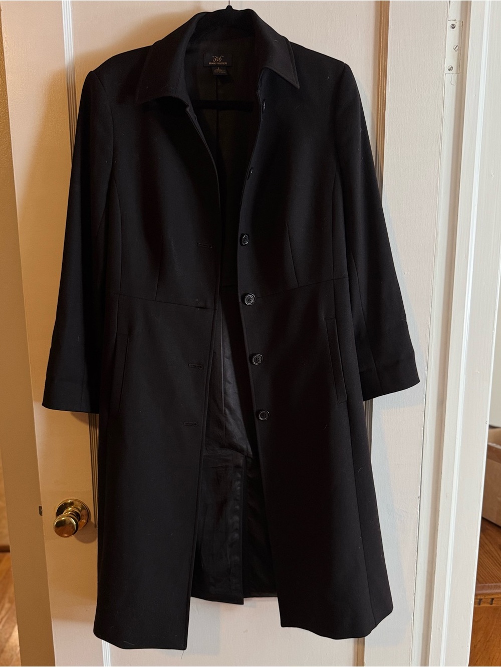 Brooks Brothers 346 Wool Coat Button Black Women's Size 8